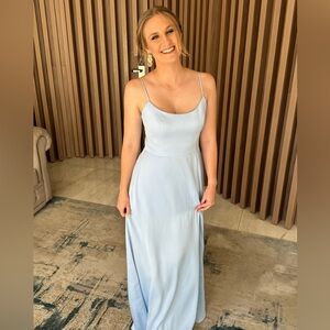 Baby blue minimalist bridesmaid dress